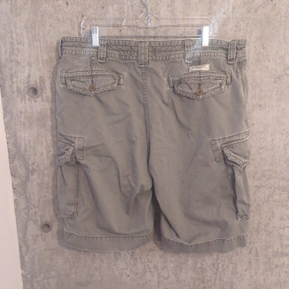 Ralph Lauren Mens 38 Green-Gray Cargo Shorts Vintage Nonstretch - Picture 2 of 11